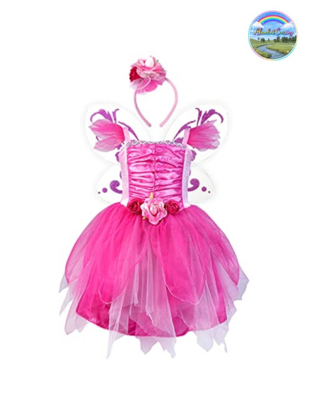 Girls Fairy Costume Dress Princess Tutu with Headband and Wings
